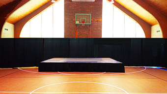 event rentals, pipe and drape and stage rental